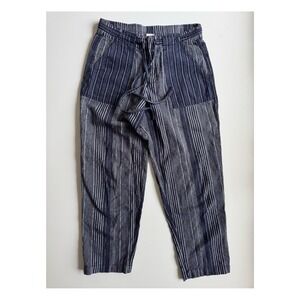 GAP Striped Linen Crop Pant Womens‎ XS Lightweight Blue Boho Beach Lounge Indigo